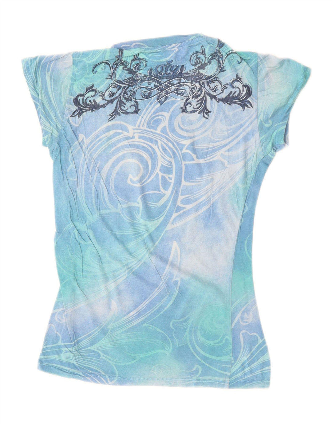 HARD ROCK CAFE Ženska modna grafička majica kratkih rukava UK 8 Small Blue Tie Dye