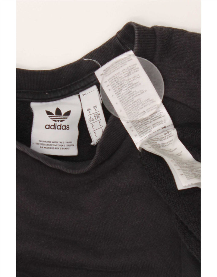 Veliki crni pamučni muški džemper Adidas