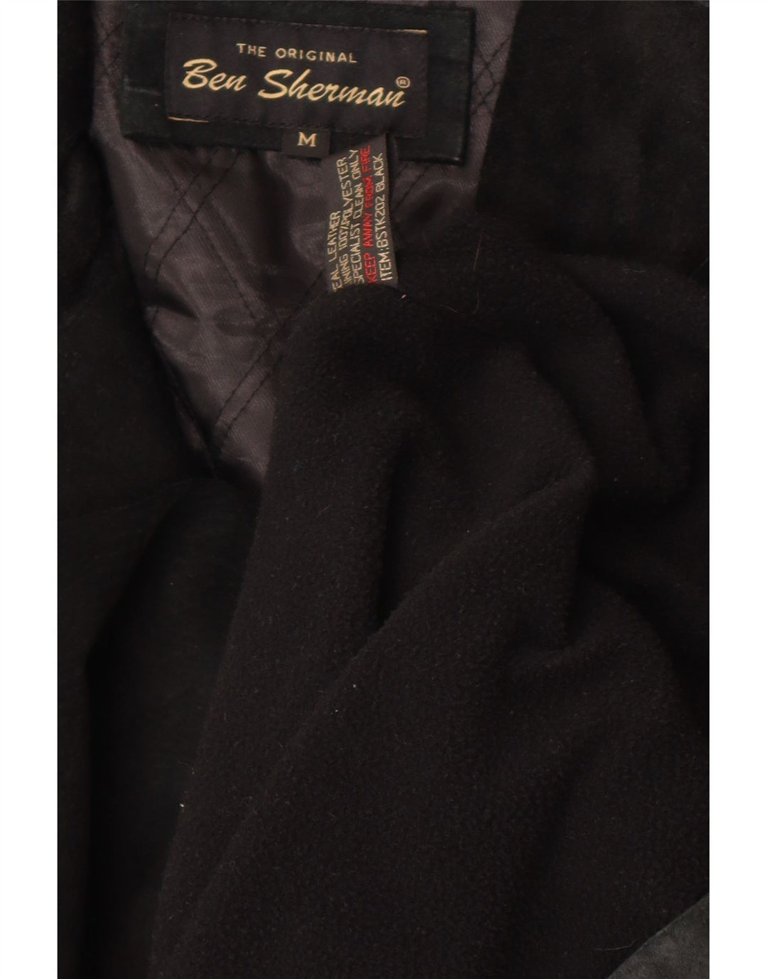 Ben Sherman muška vjetrovka od brušene kože UK 38 srednje crna koža