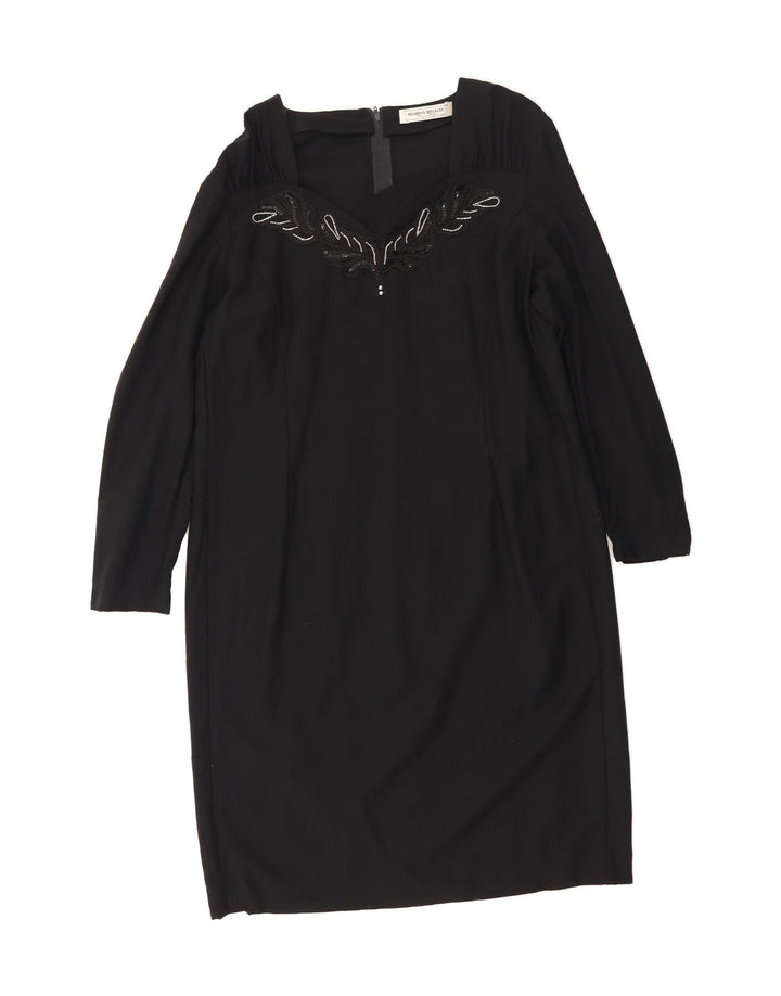 MARINA RINALDI Womens Long Sleeve Shift Dress Size 25 Large Black Vintage Marina Rinaldi and Second-Hand Marina Rinaldi from Messina Hembry 