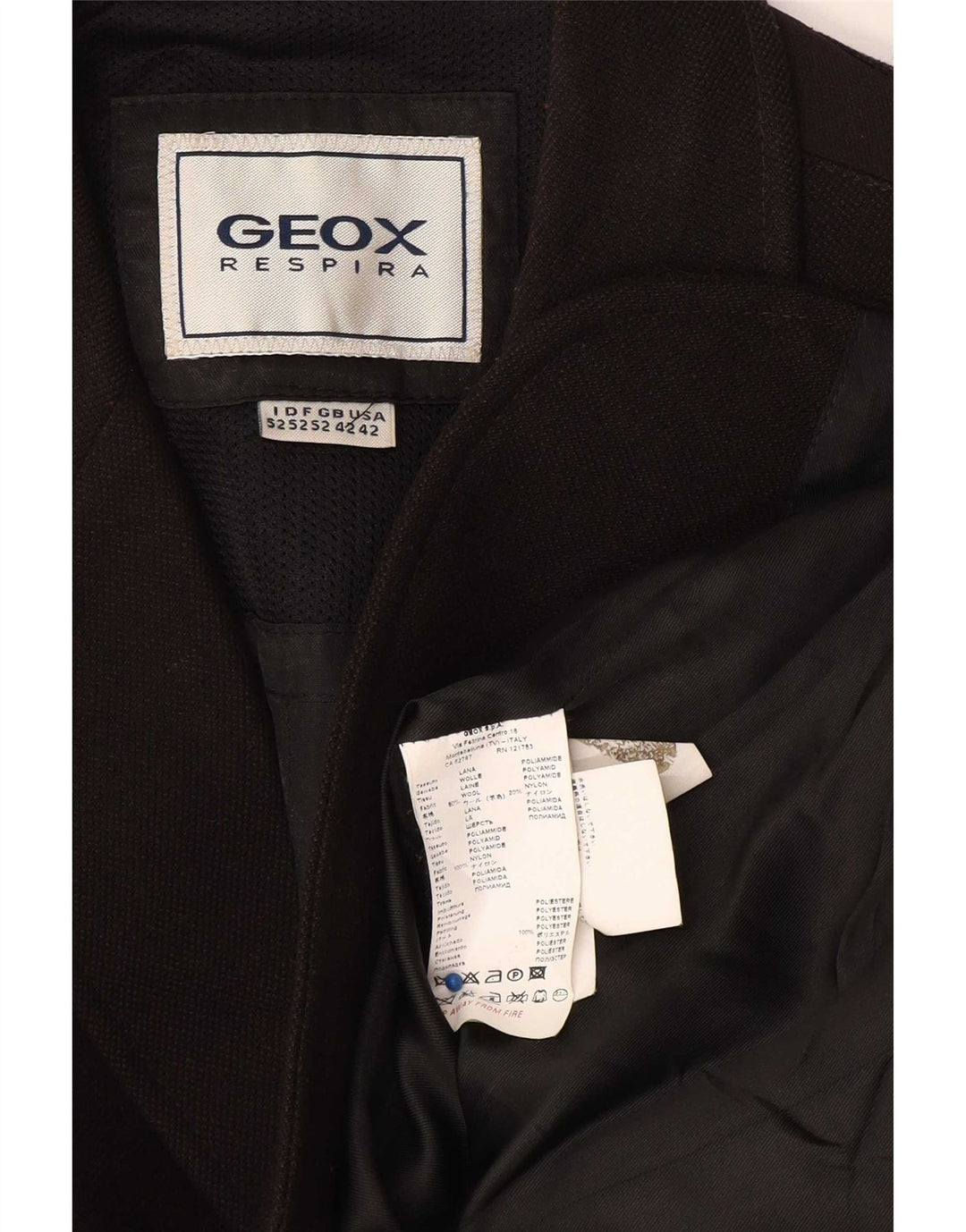 Geox Mens Respira sako sa 3 gumba UK 42 XL crna vuna
