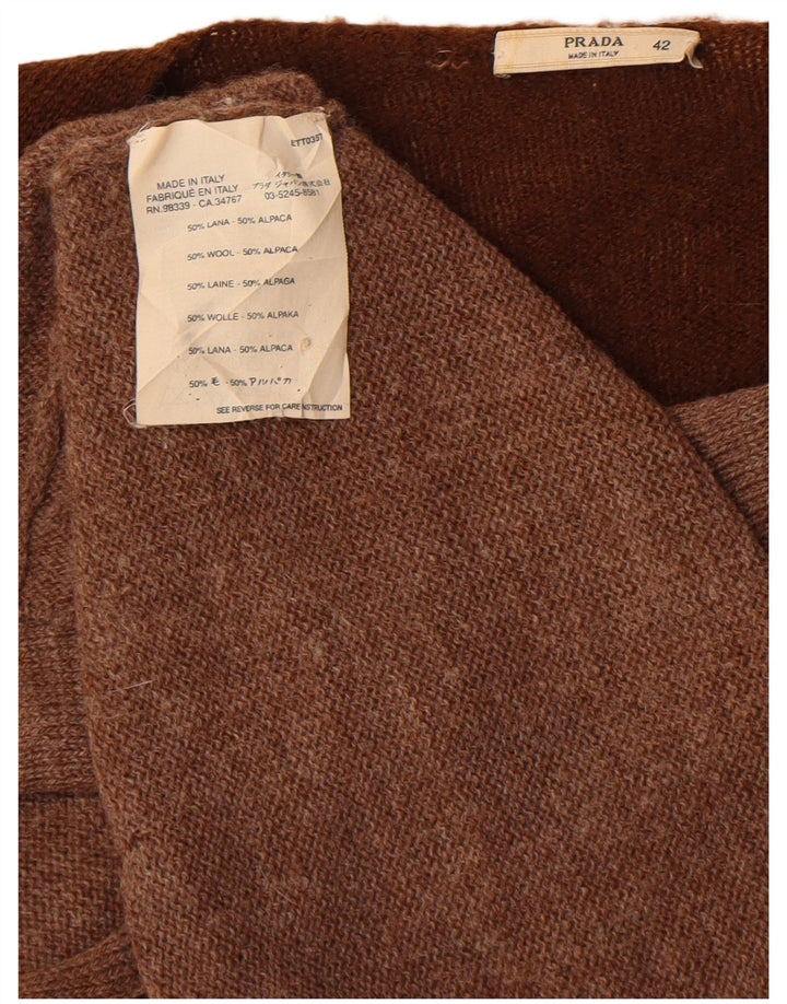 Prada ženski kardigan džemper IT 42 srednje smeđa vuna alpake