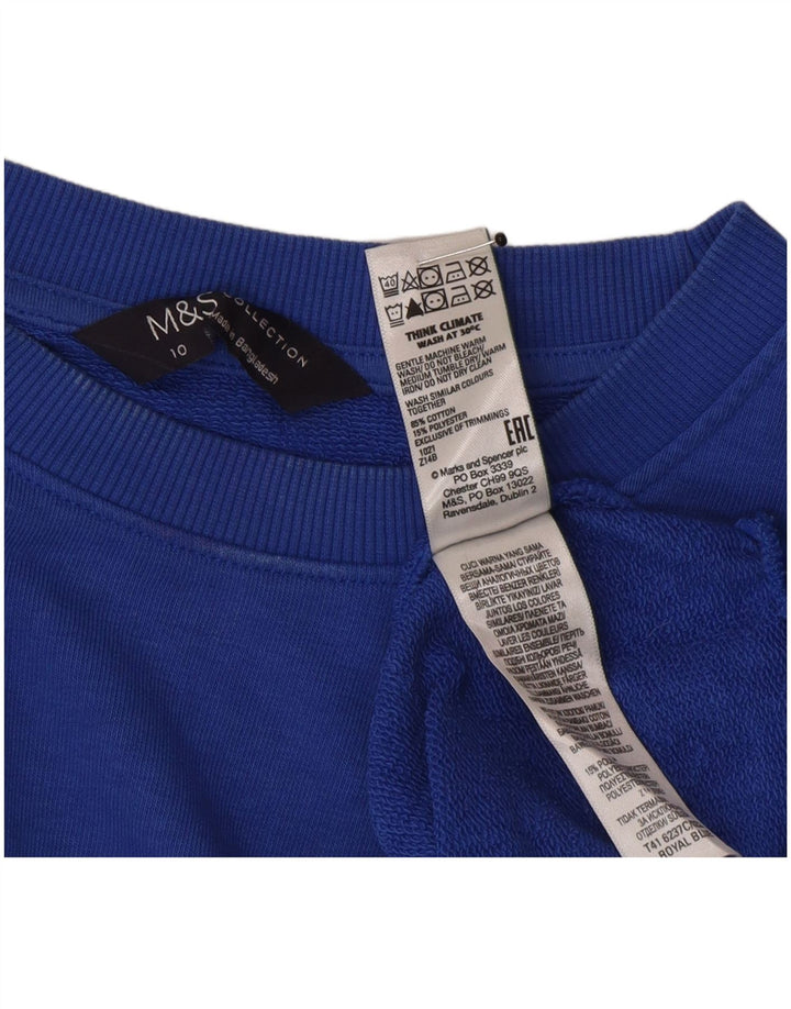 Marks & Spencer ženska majica prekomjerne veličine UK 10 Small Blue Cotton