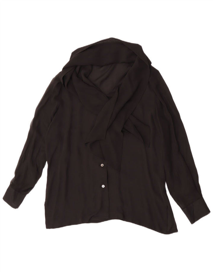 Blunauta ženska košulja s prednjom kravatom IT 44 srednje crna svila