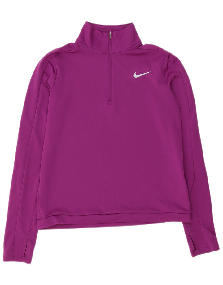 Nike Ženska trenirka Dri Fit Zip Neck Pulover Top UK 10 Small Purple