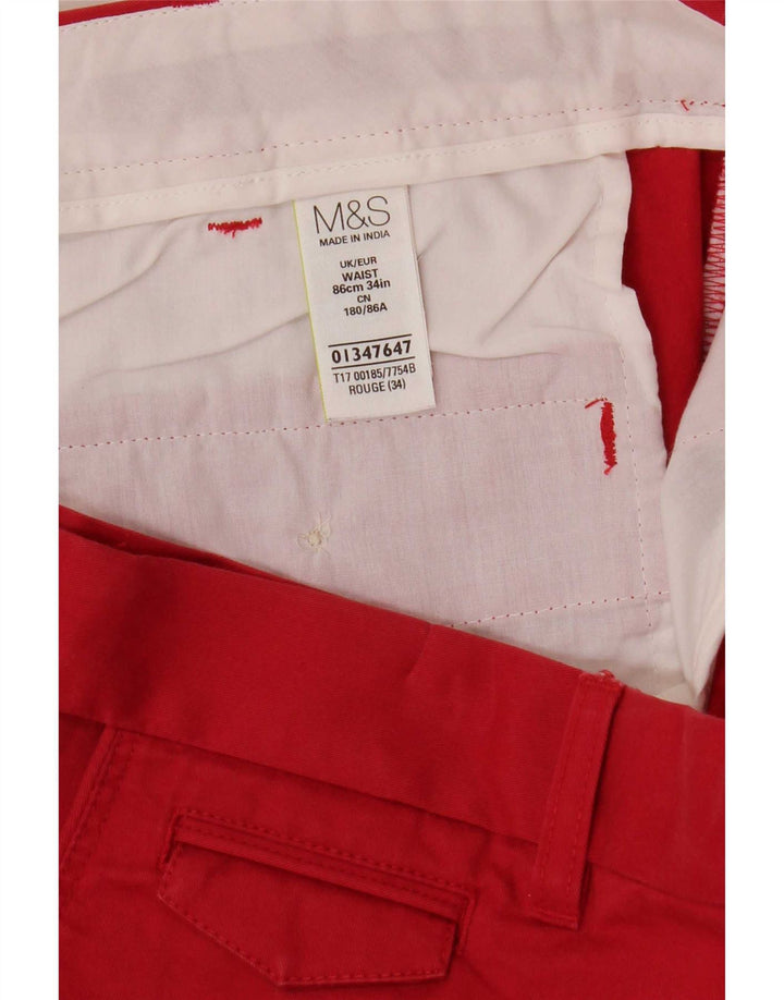 Marks & Spencer muške chino kratke hlače W34 veliki crveni pamuk