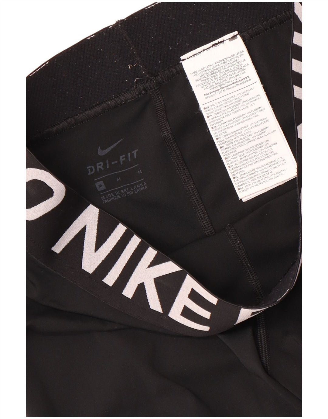 Nike Ženske Dri Fit Graphic Capri tajice UK 12 Srednje crni poliester