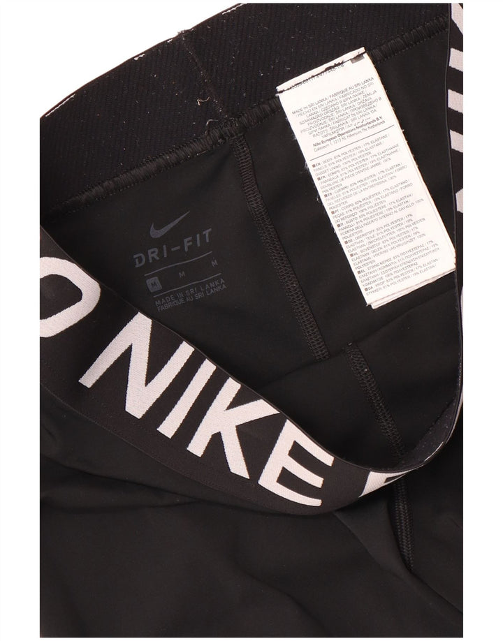 Nike Ženske Dri Fit Graphic Capri tajice UK 12 Srednje crni poliester