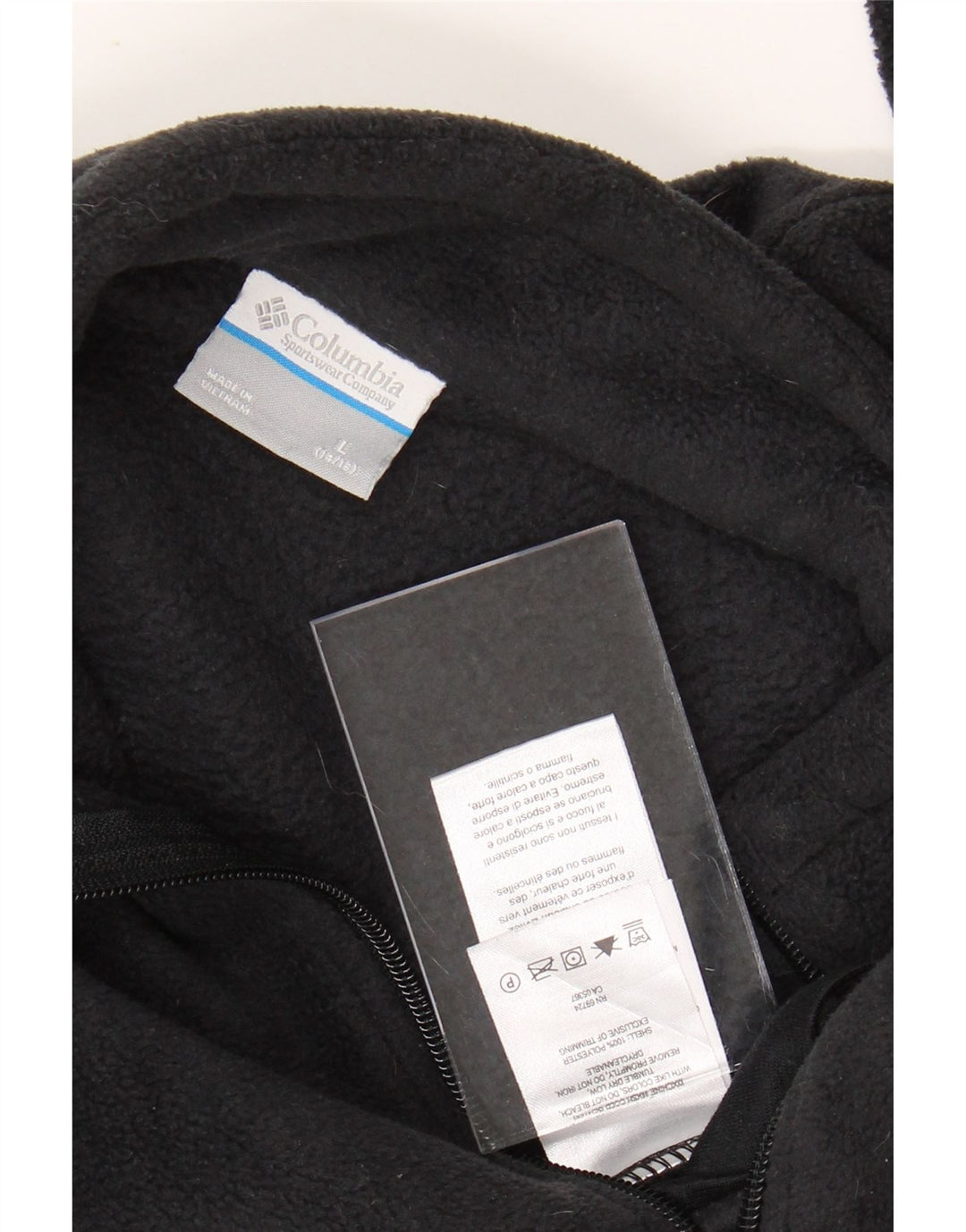 Flis jakna COLUMBIA za dječake 14-15 godina, veliki crni poliester
