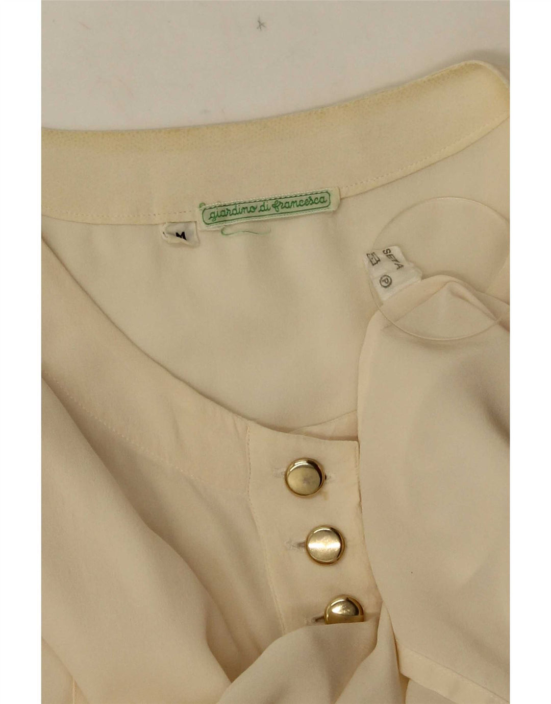 Vintage ženska košulja bluza UK 14 srednje bijele svile