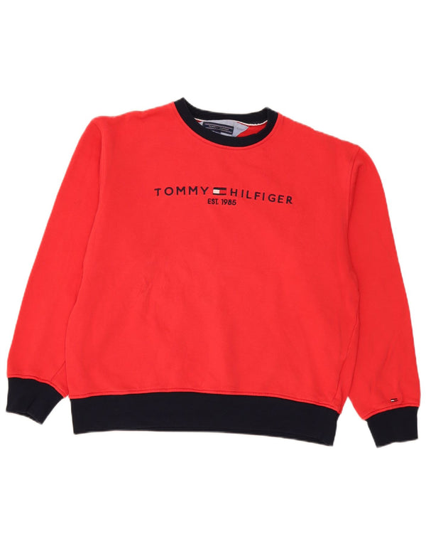 Tommy Hilfiger ženski džemper s grafičkim motivima UK 18 XL crveni pamuk