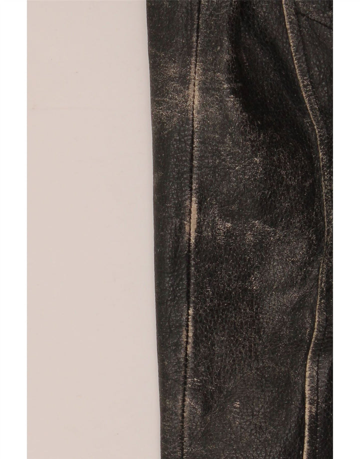 Yuppie ženska kratka kožna biciklistička jakna EU 38 srednje crna koža