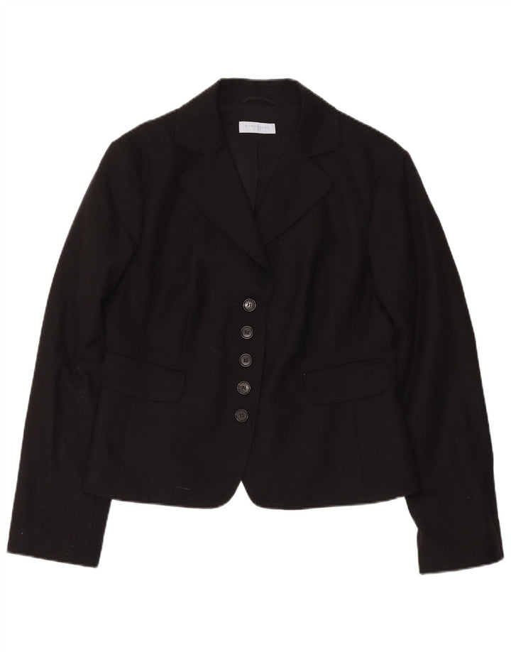 STRENESSE Womens 5 Button Blazer Jacket UK 14 Large Black Wool