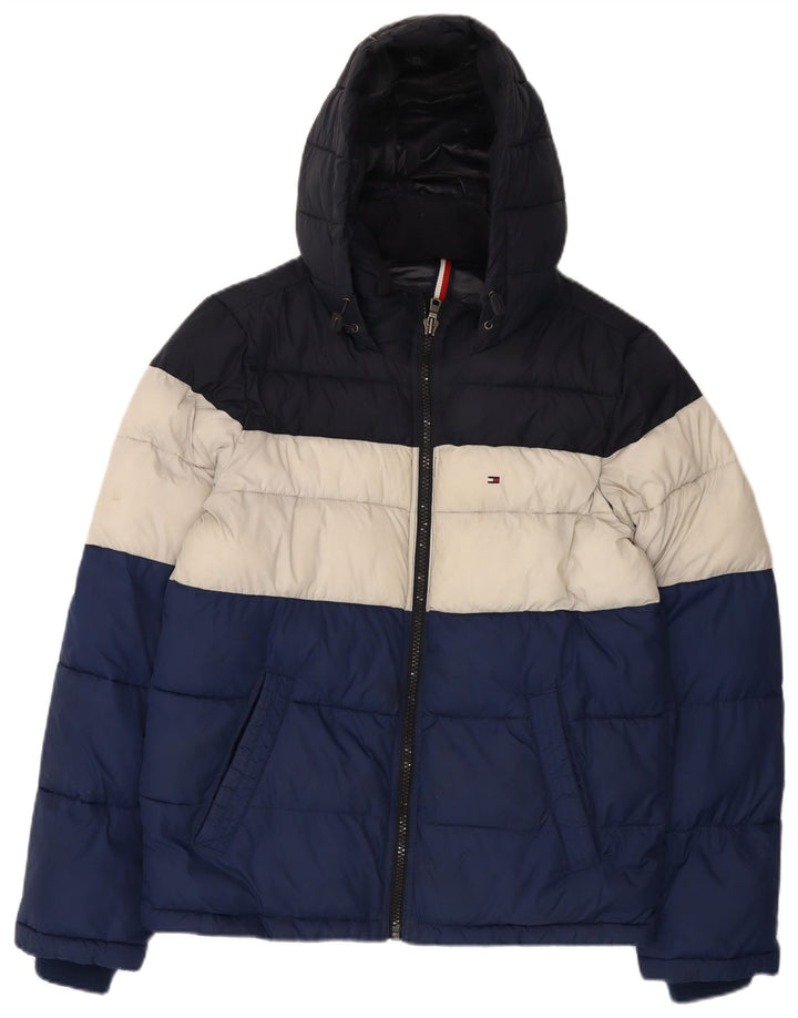 Tommy Hilfiger muška podstavljena jakna s kapuljačom UK 36 Mala raznobojna najlonska
