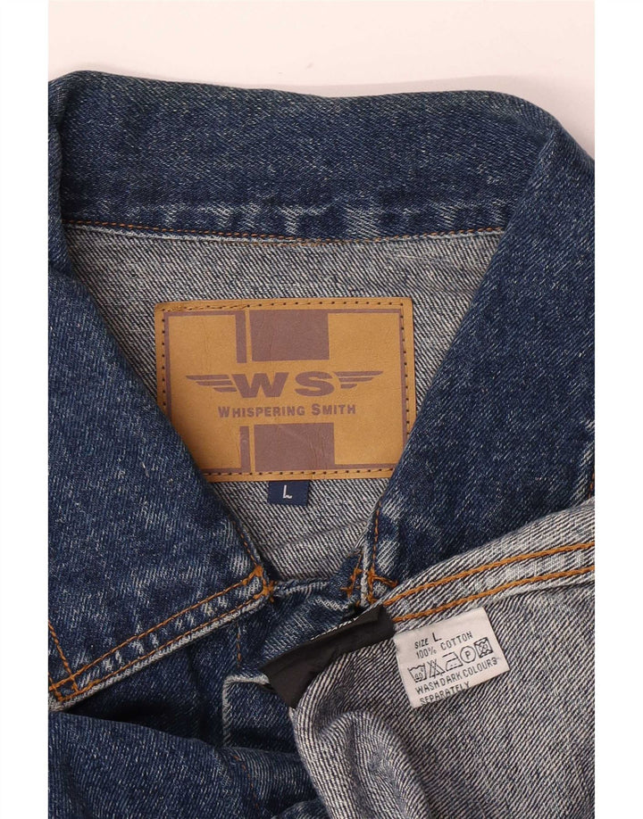 Whispering Smith Mens Denim Jacket UK 40 Large Blue Cotton