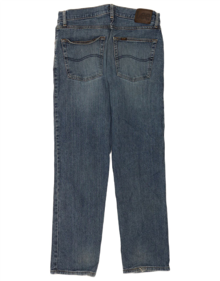 Lee Mens Distressed Regular Fit Straight Jeans W32 L30 Plavi pamuk