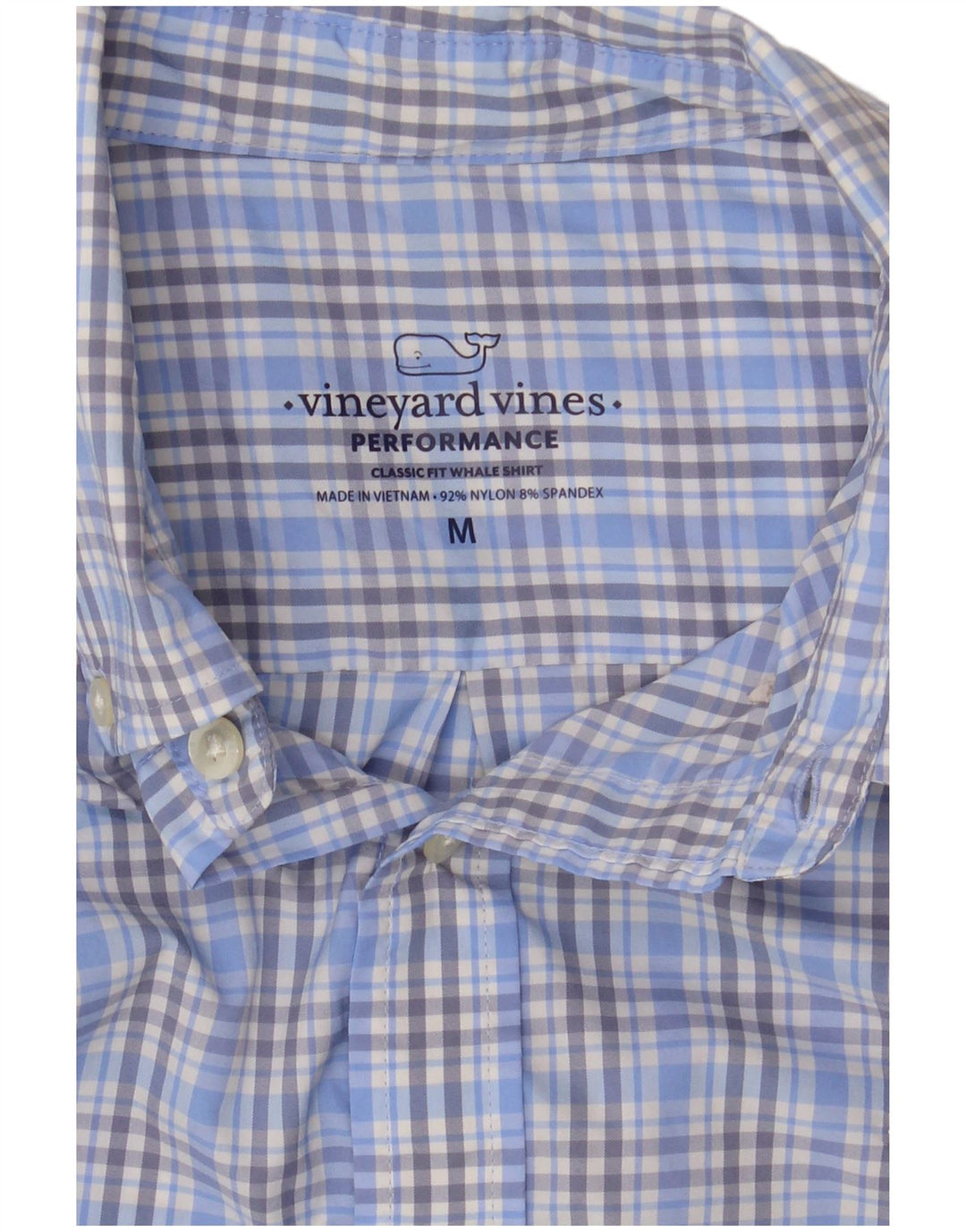 Vineyard Vines muška košulja klasičnog kroja srednje plavi karirani najlon