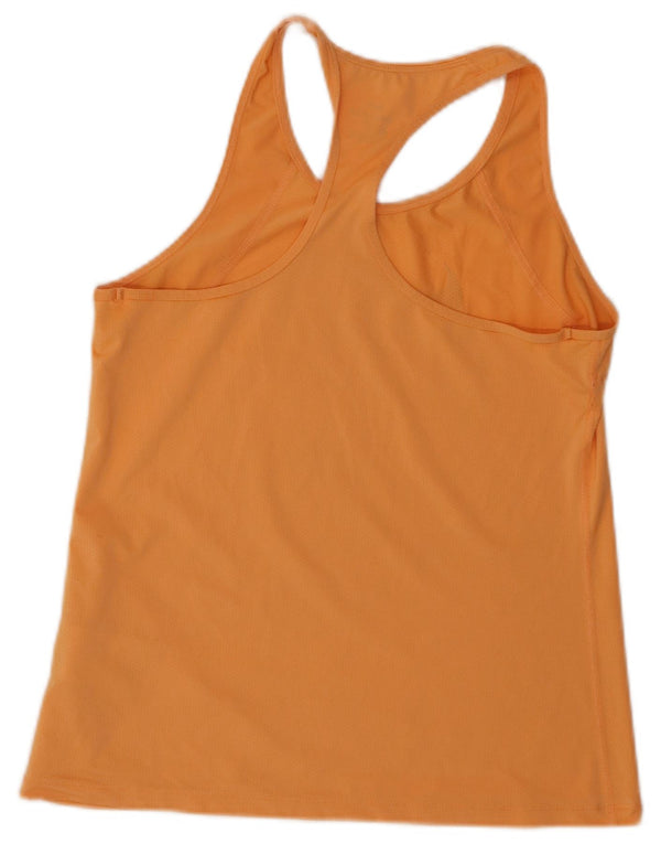 Nike Womens Dri Fit Graphic Vest Top UK 12 Medium Orange Polyester
