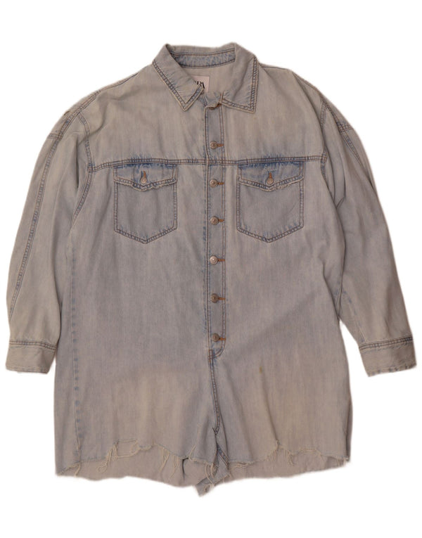 Preveliki ženski kombinezon od trapera Zara UK 16 Large Blue Cotton