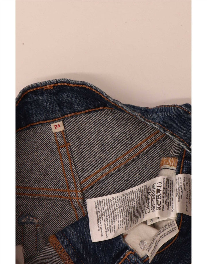 Levi's ženska suknja od trapera s oštećenim izgledom W24 XS plavi pamuk