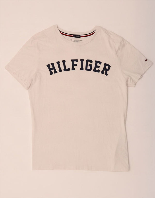 Tommy Hilfiger Mens Graphic T-Shirt Top Medium White Cotton
