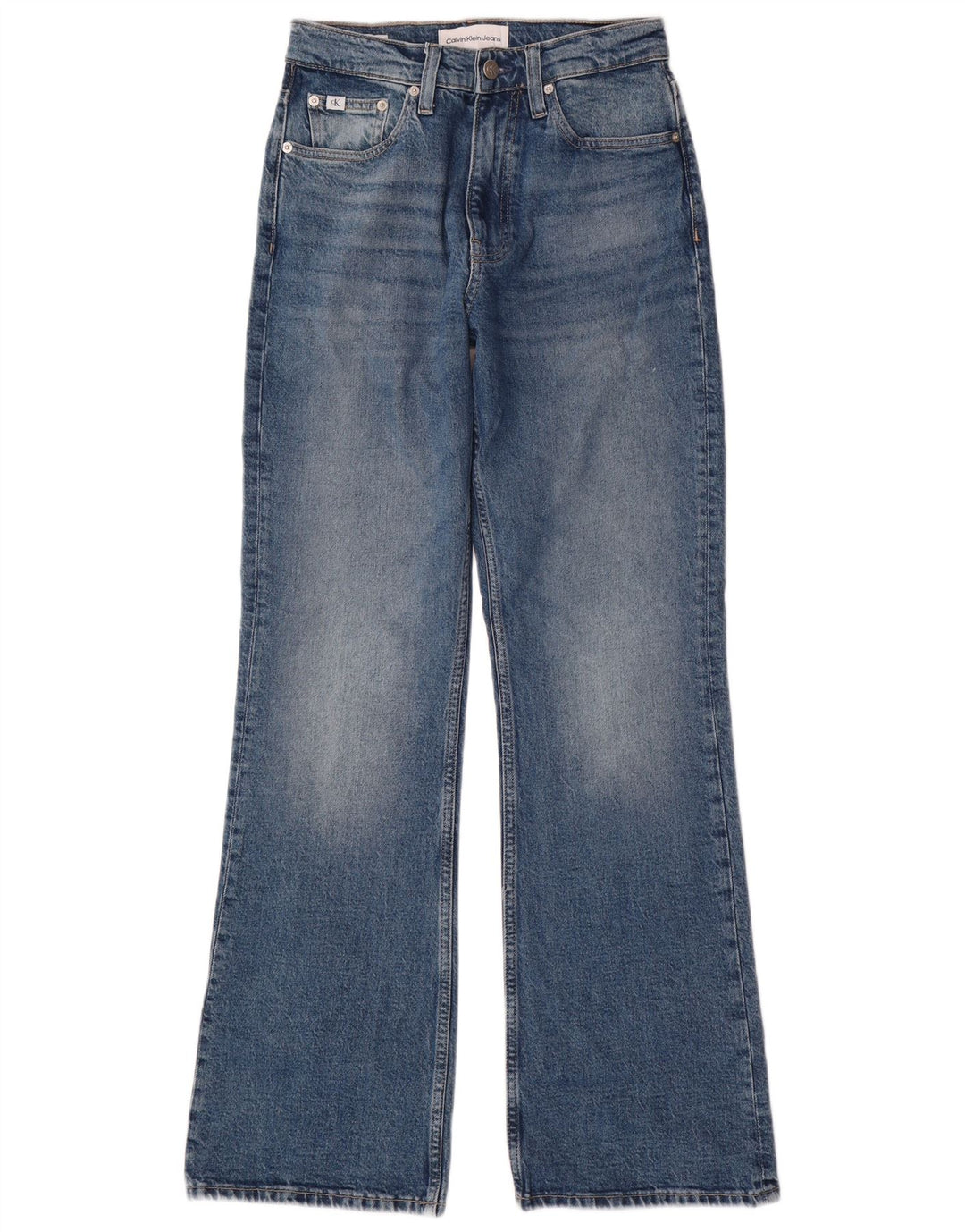Ženske traperice Calvin Klein Bootcut W26 L30 plavi pamuk