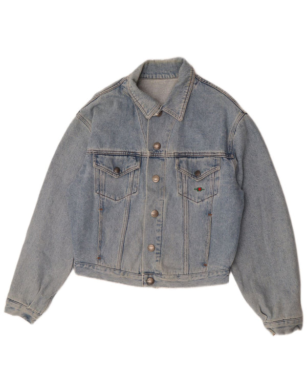 El Charro ženska prevelika traper jakna UK 10 Small Blue Cotton