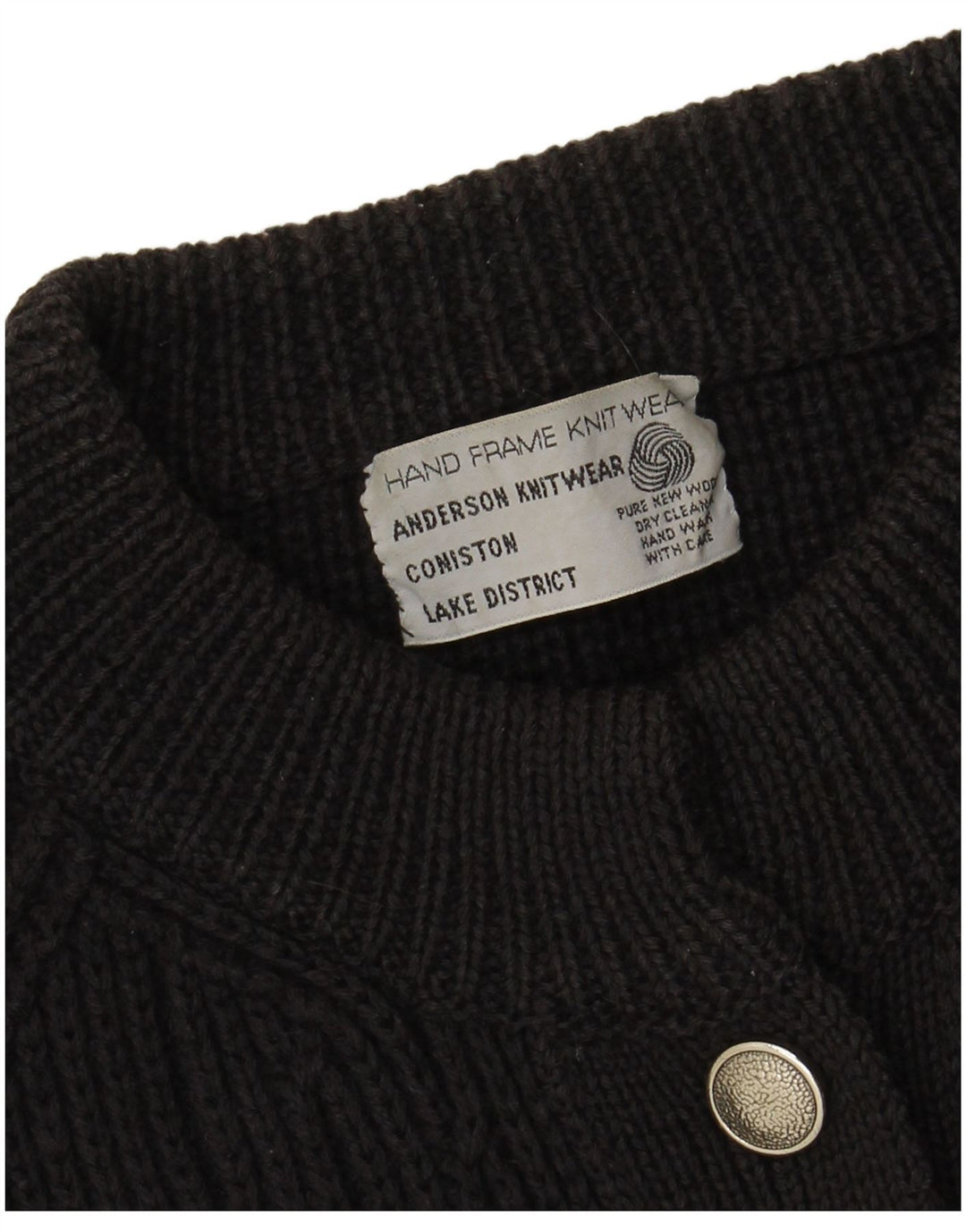 VINTAGE ženski kardigan pulover UK 16 Velika crna nova vuna