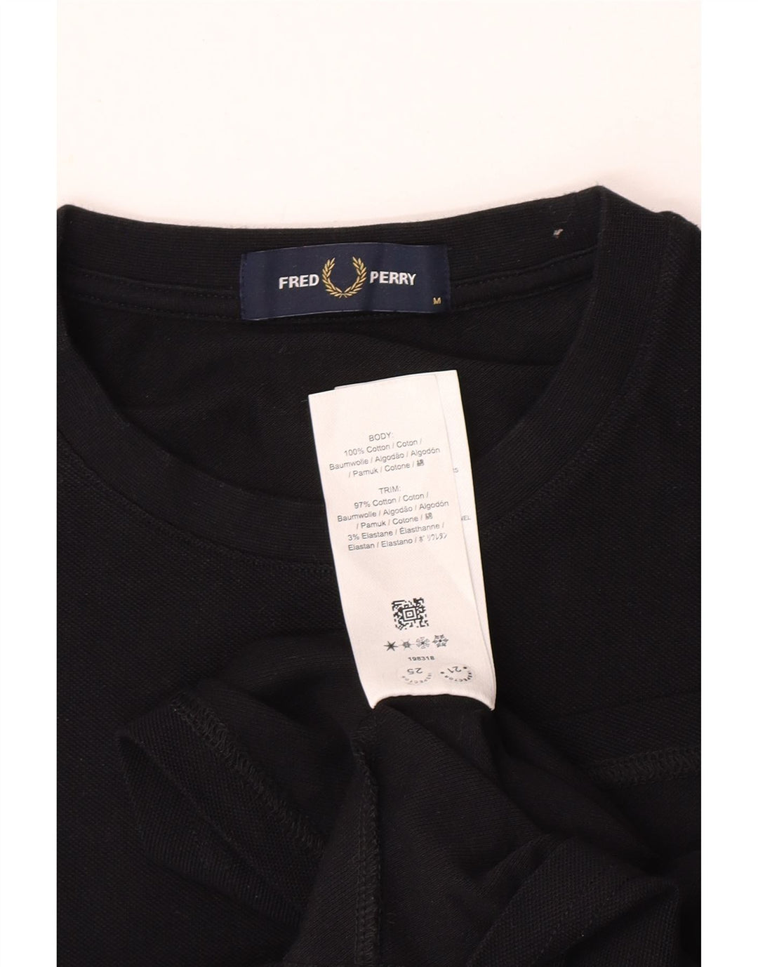 Fred Perry muška majica kratkih rukava srednje crne boje, pamuk
