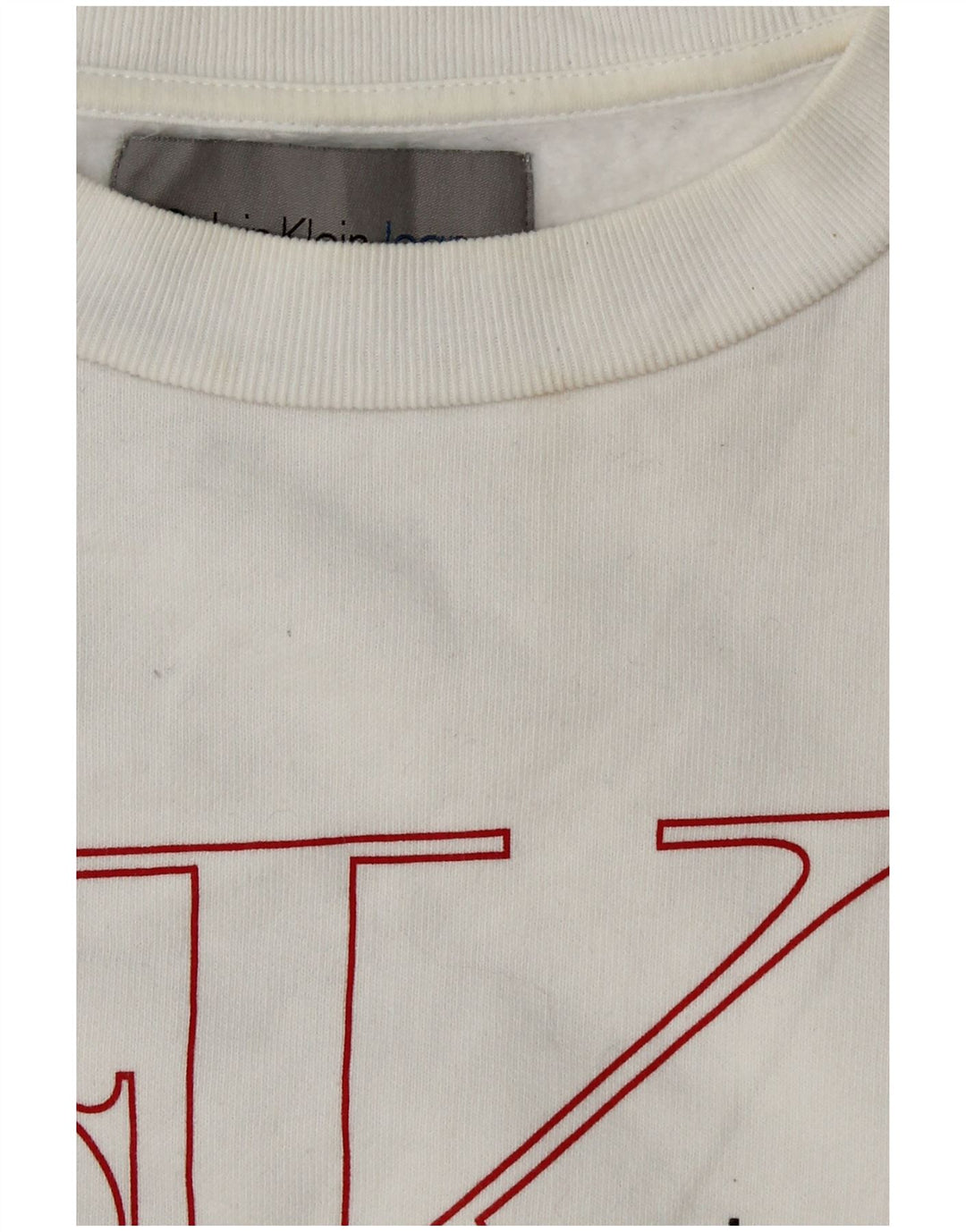 CALVIN KLEIN JEANS Ženski kratki džemper s grafičkim motivima UK 6 XS bijeli