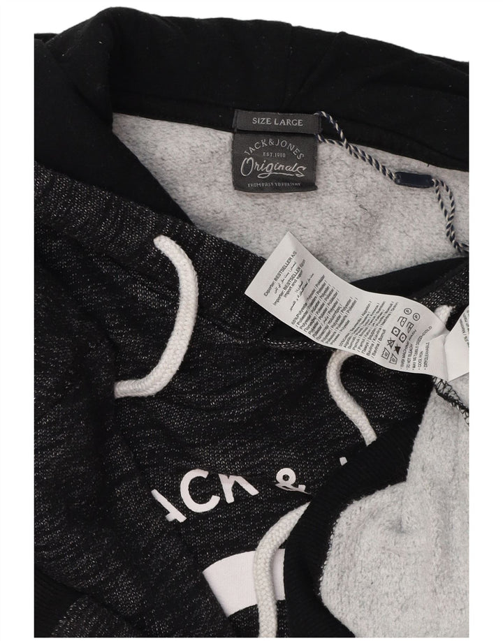JACK & JONES muška majica s kapuljačom s kapuljačom, veliki sivi pjegavi poliester
