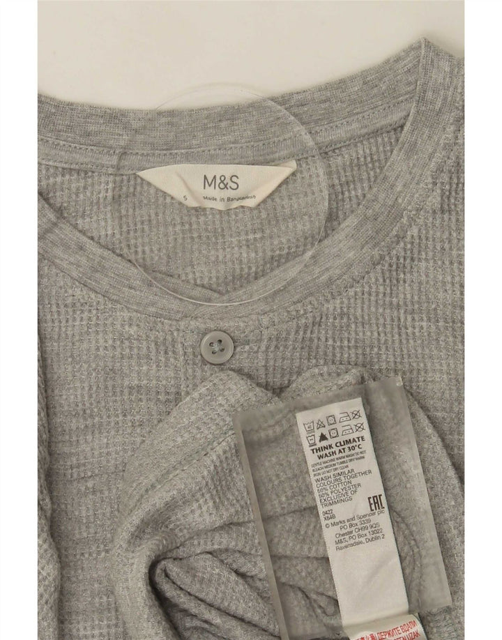 Marks & Spencer muška majica dugih rukava, mali sivi pamuk