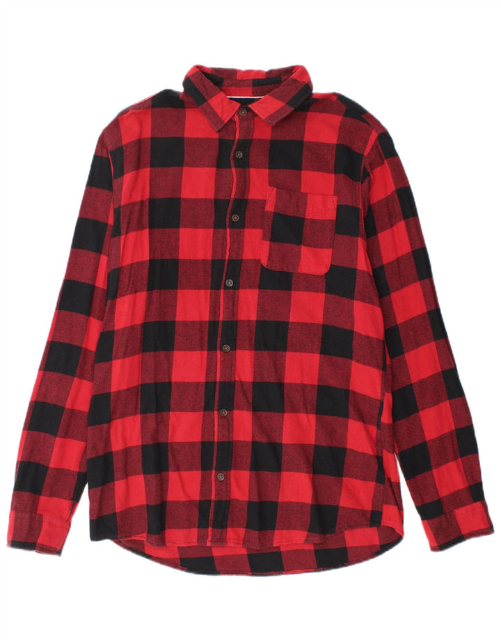 Jack & Jones muška flanelska košulja srednje crvene karirane pamučne boje