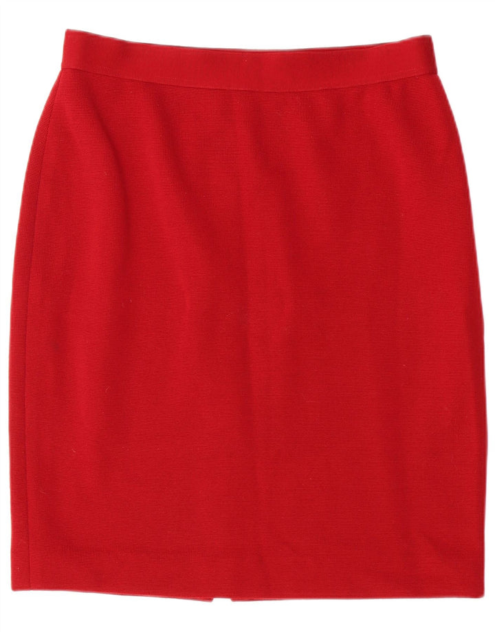 Vintage ženska pencil suknja W32 velika crvena vunena