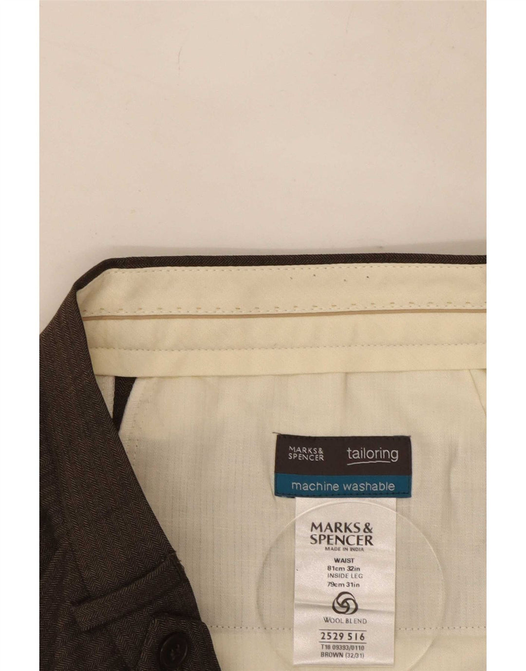 Marks & Spencer muške hlače s štipaljkama W32 L31 smeđi poliester