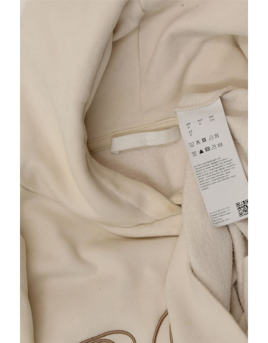 HUGO BOSS Ženska prekomjerna majica s kapuljačom s grafičkim motivima UK 10 Small Off White
