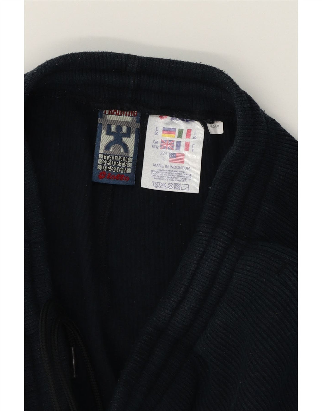 LOTTO Mens Tracksuit Trousers Large Navy Blue Cotton Vintage Lotto and Second-Hand Lotto from Messina Hembry 