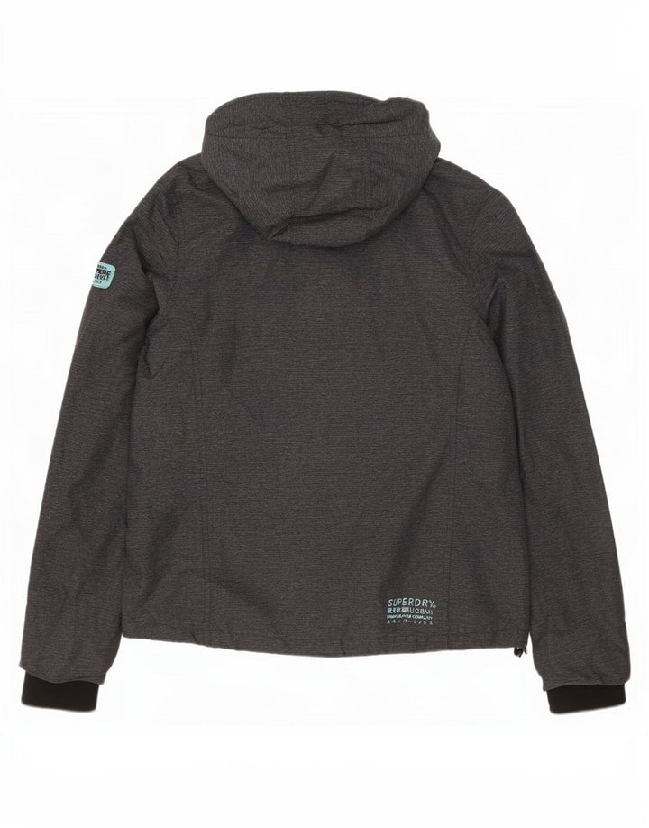 Superdry ženska kišna jakna s kapuljačom UK 16 Veliki sivi najlon