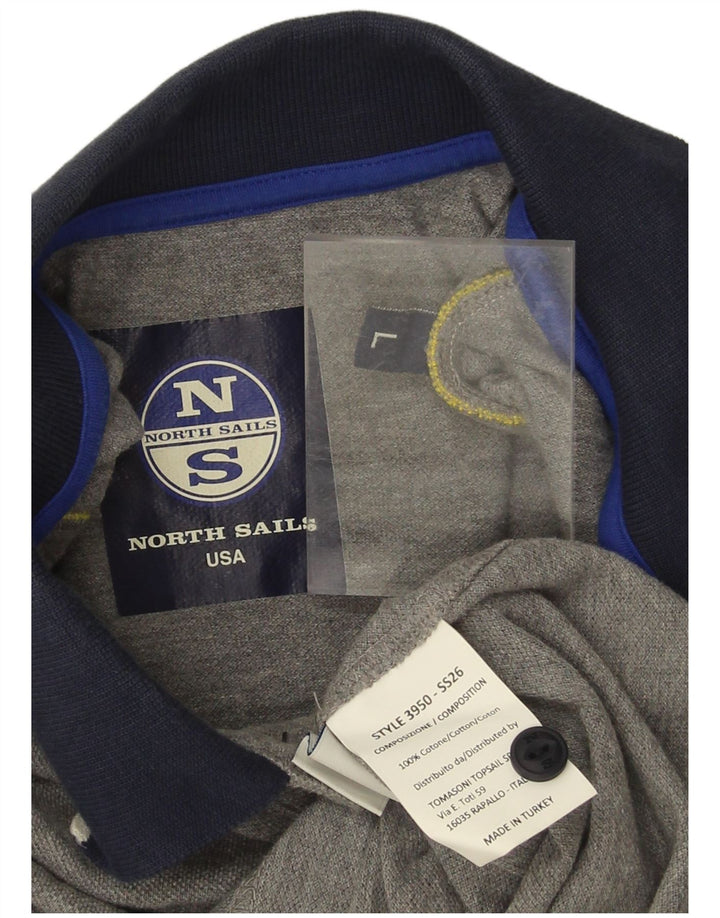 North Sails muška polo majica s grafičkim motivima, veliki sivi pamuk