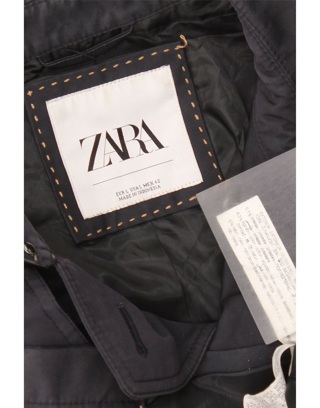 Zara muški trenč kaput UK 40 veliki tamnoplavi poliester