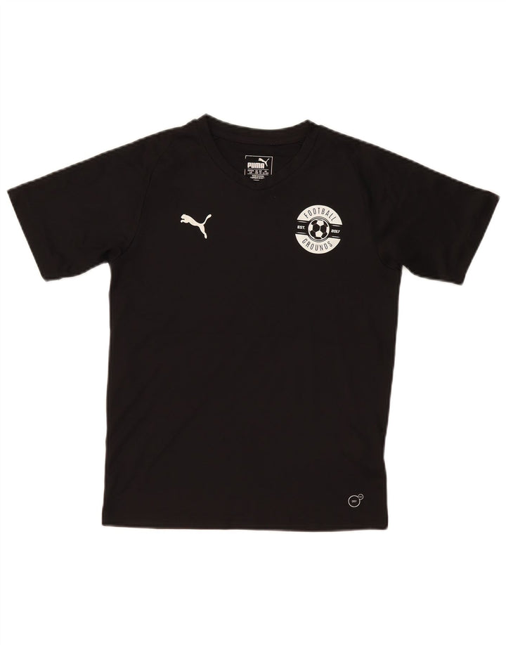 Puma Boys Graphic T-Shirt Top 11-12 Years Black Poliester