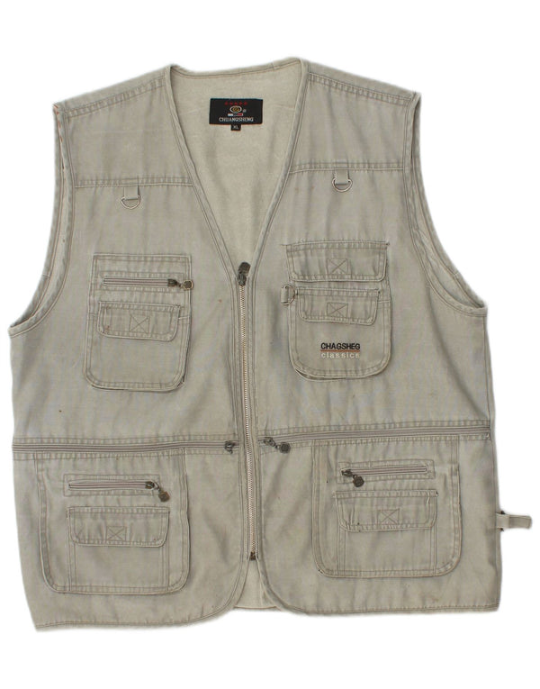 Vintage muška utility jakna UK 42 XL sivi pamuk