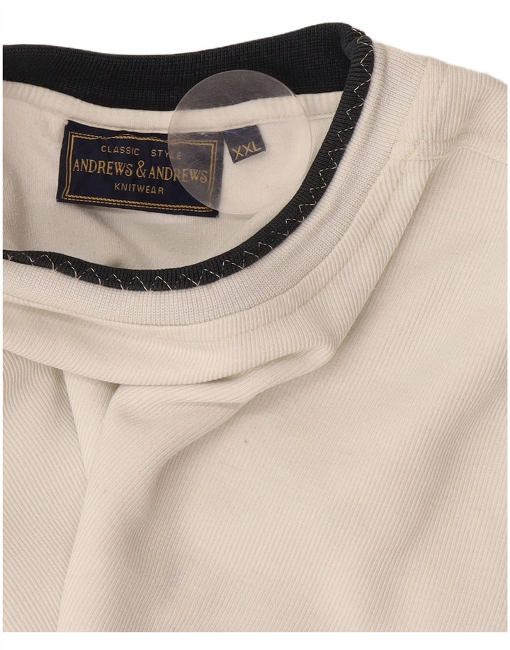Vintage muški džemper 2XL bijeli pamuk