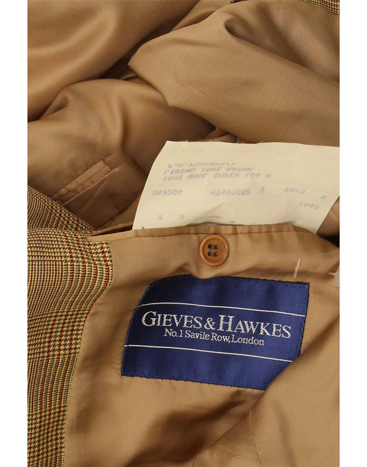 Gieves & Hawkes muška jakna sa 2 gumba UK 42 XL Smeđa vuna u obliku ptičje zube