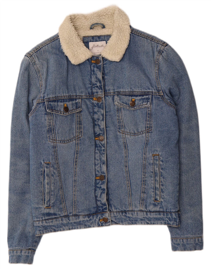 Flatbush ženska prevelika Sherpa traper jakna UK 10 Mali plavi poliester