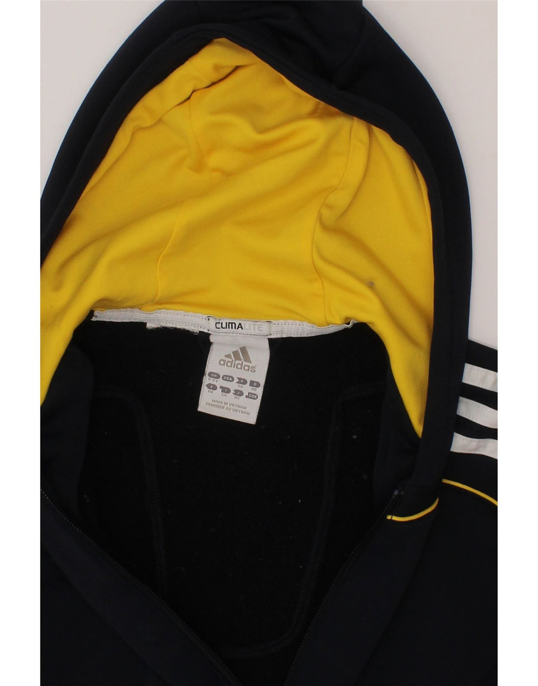 ADIDAS Boys Zip Hoodie Sweater 4-5 Years Black Vintage Adidas and Second-Hand Adidas from Messina Hembry 