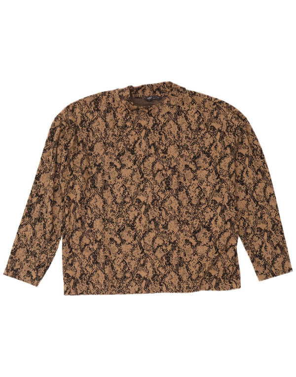 Marks & Spencer ženska majica dugih rukava UK 16 Veliki smeđi životinjski print