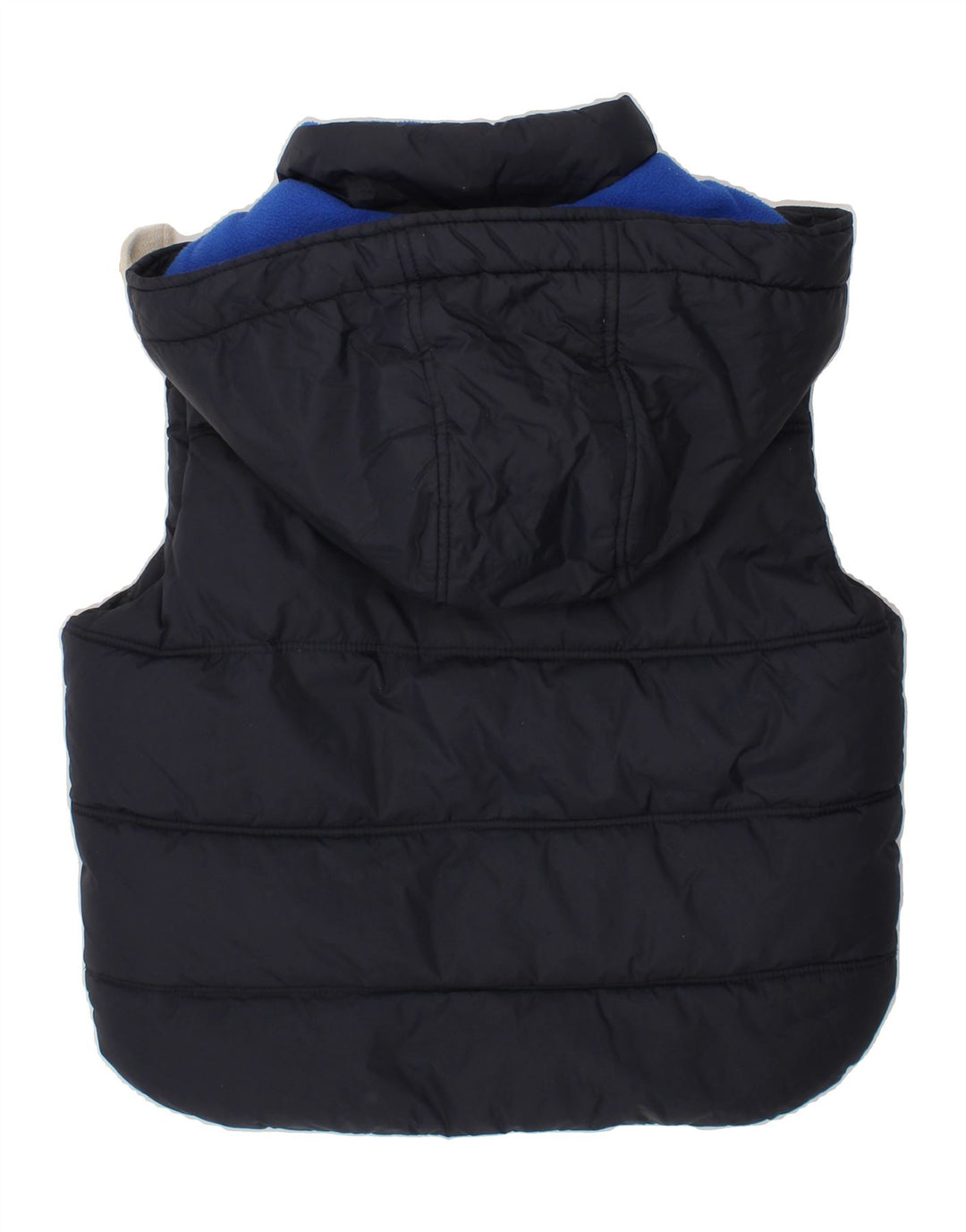LEVI'S Boys Graphic Hooded Padded Gilet 7-8 Years Navy Blue Polyester Vintage Levi's and Second-Hand Levi's from Messina Hembry 