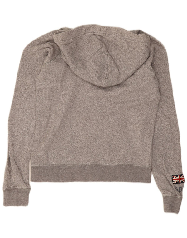 Jack Wills Ženska majica s kapuljačom s patentnim zatvaračem UK 8 Mali sivi flekasti pamuk