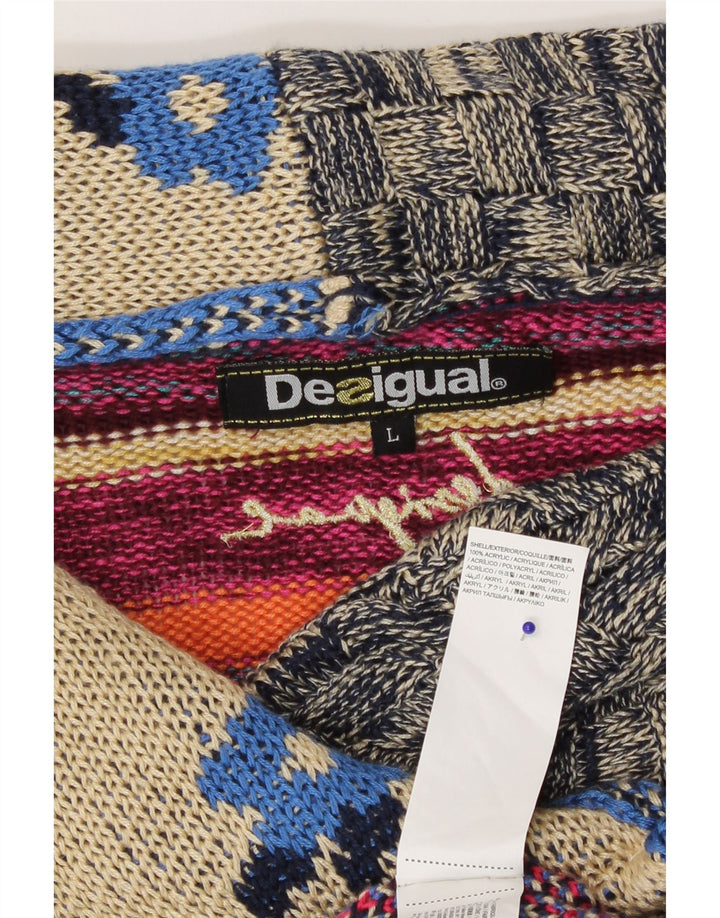 Desigual ženski kardigan džemper UK 14 Veliki raznobojni patchwork